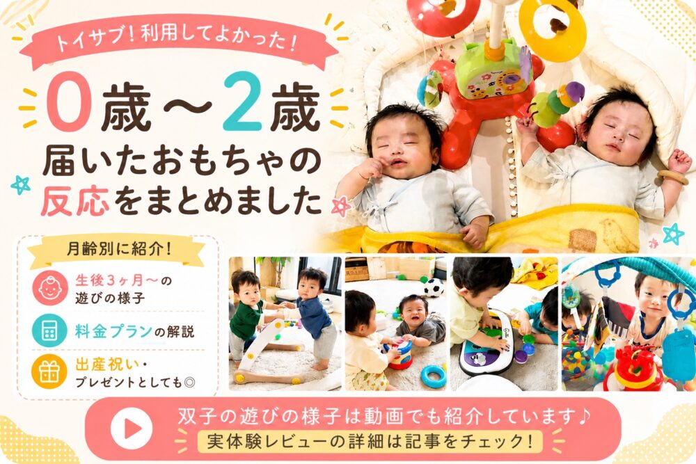 トイサブを双子で1契約使った結果｜トップ画像